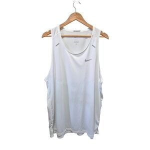 Nike Running Dri-FIT Tank Top Sleeveless Mens XL White Reflective